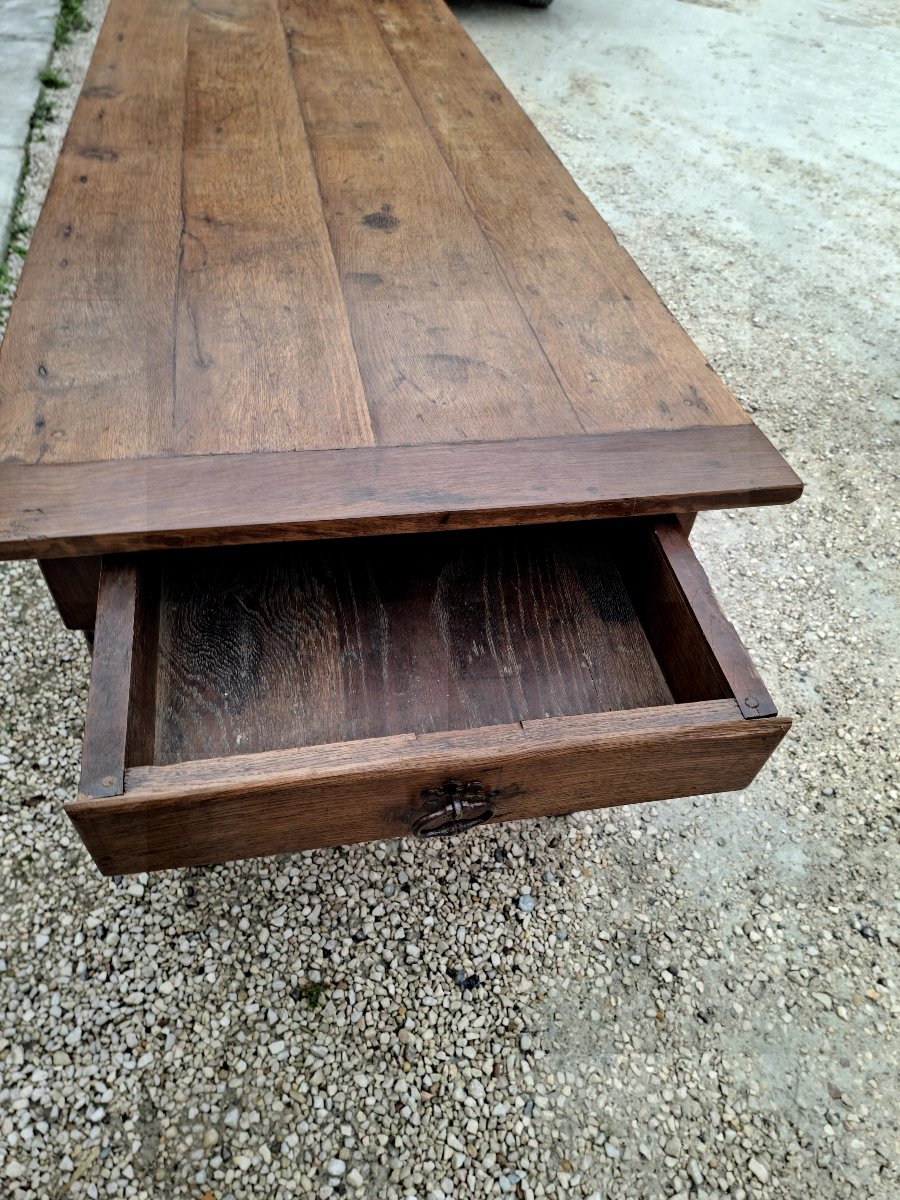 Antique Rustic Burgundian Farmhouse Table From The 18th Century-photo-1