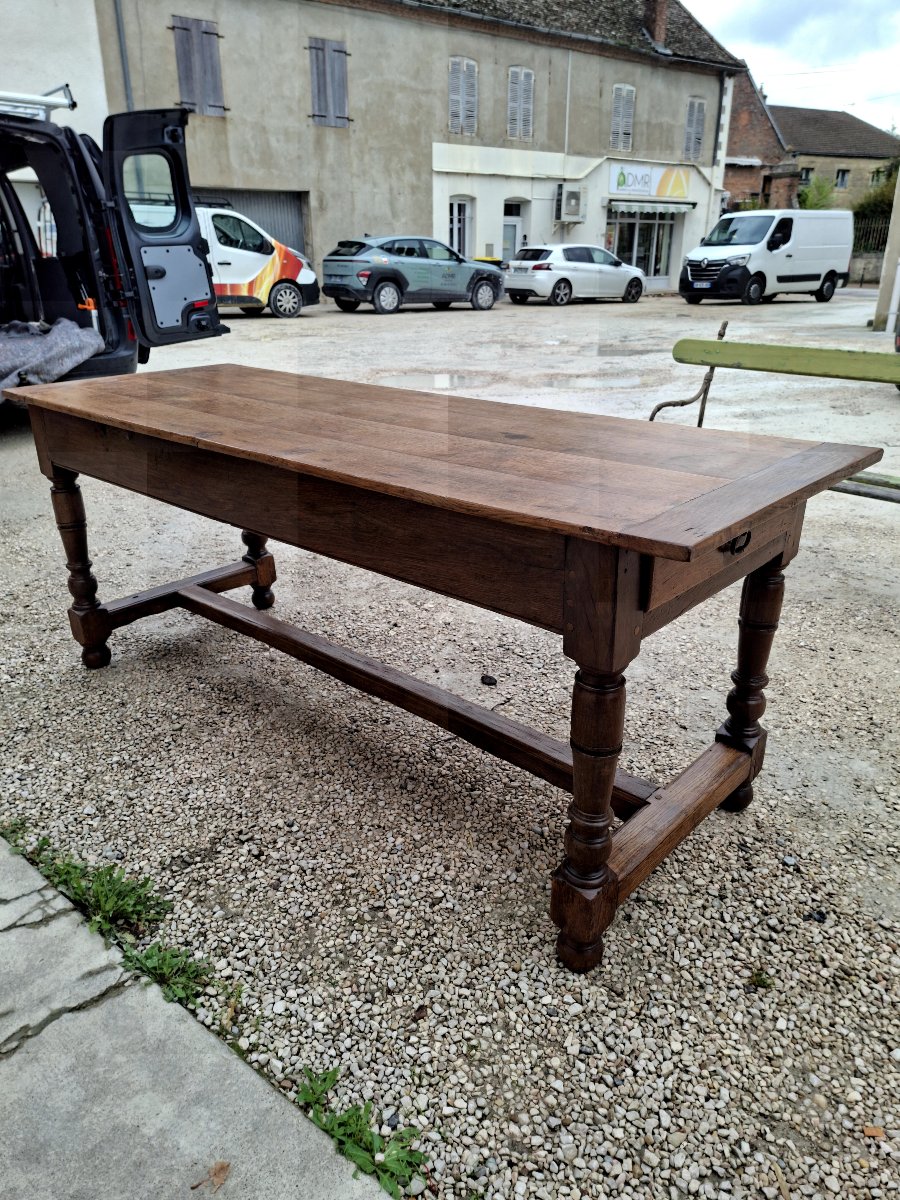 Antique Rustic Burgundian Farmhouse Table From The 18th Century-photo-3