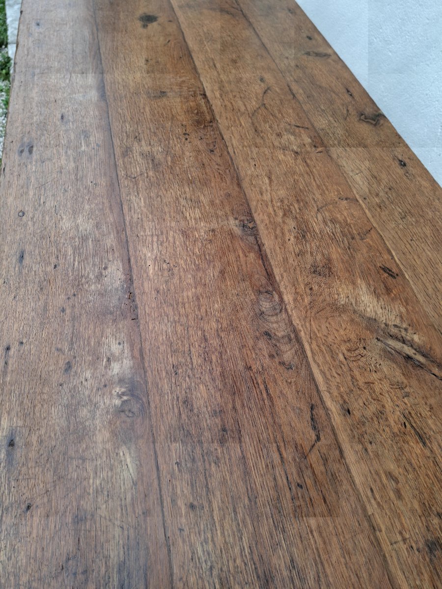 Antique Rustic Burgundian Farmhouse Table From The 18th Century-photo-6
