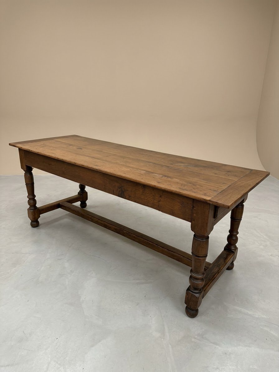Antique Rustic Burgundian Farmhouse Table From The 18th Century