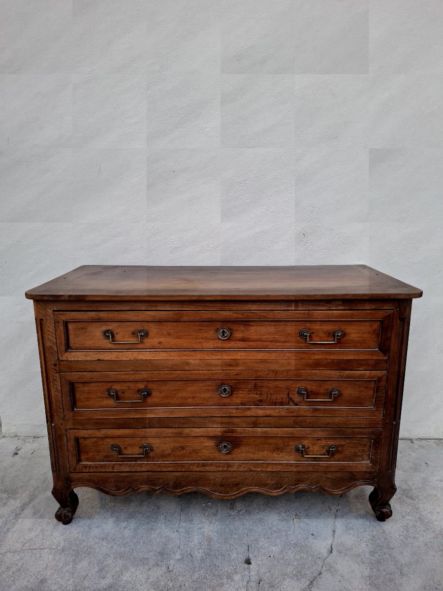 Rustic 19th-century Louis XV-style Chest Of Drawers Made Of Solid Walnut -photo-3