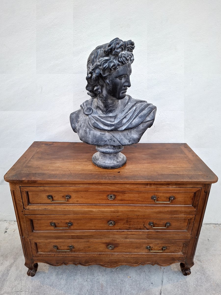 Rustic 19th-century Louis XV-style Chest Of Drawers Made Of Solid Walnut -photo-1