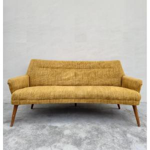 Canapé style scandinave danois vintage 1950s pieds compas 