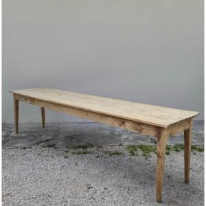 Table de ferme rustique ancienne en sapin d'époque 1900s