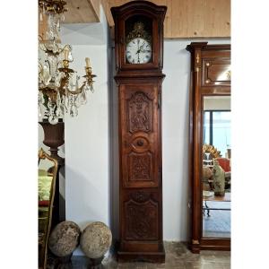 18th-century Comtoise Clock In Solid Walnut With 4 Bells 