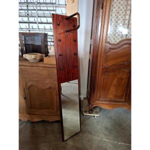 Miroir porte manteau vintage en palissandre de Rio 1960s design 