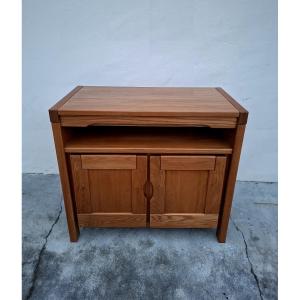 Meuble buffet TV Maison Regain en Orme massif vintage 