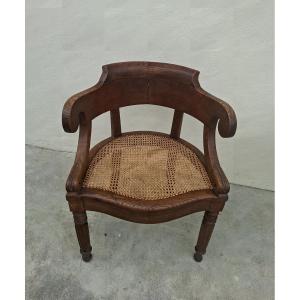 Louis Philippe Style Solid Oak Office Chair