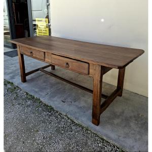 Table de Ferme Bourguignonne ancienne époque 18éme en Fruitier estampillé 2m04