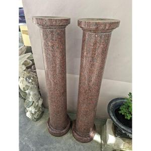 Paire de colonnes en Marbre Granit d'époque 19éme de Maison Bourgeoise 