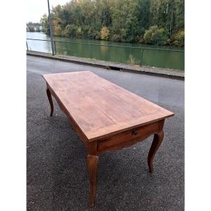Table de Ferme Louis XV en Merisier massif rustique époque 1900