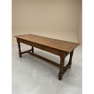 Table de Ferme rustique bourguignonne ancienne d'époque 18éme en chêne massif