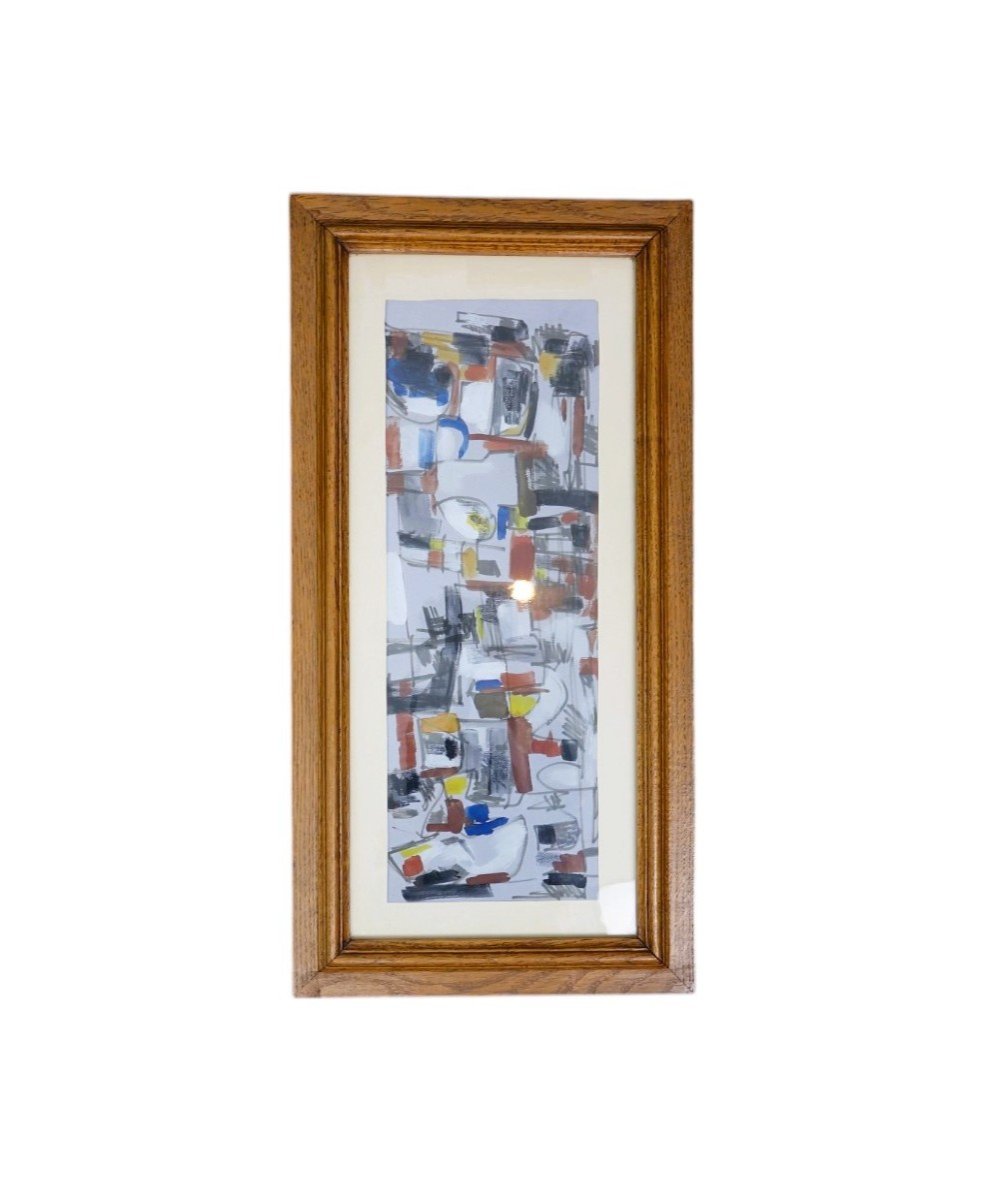 Abstract Composition In Gray, By Paule Voulet (20th Century)