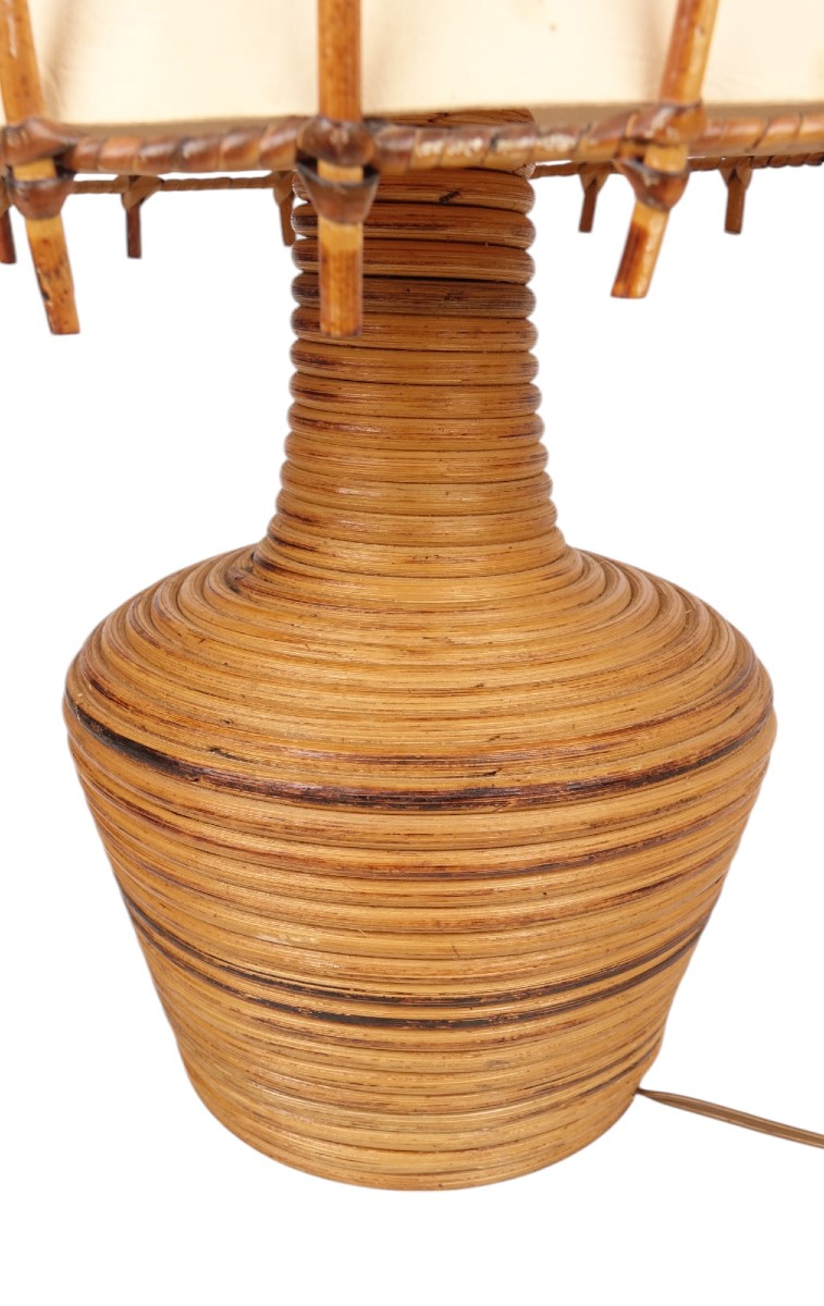 Rattan Lamp By Louis Sognot-photo-2