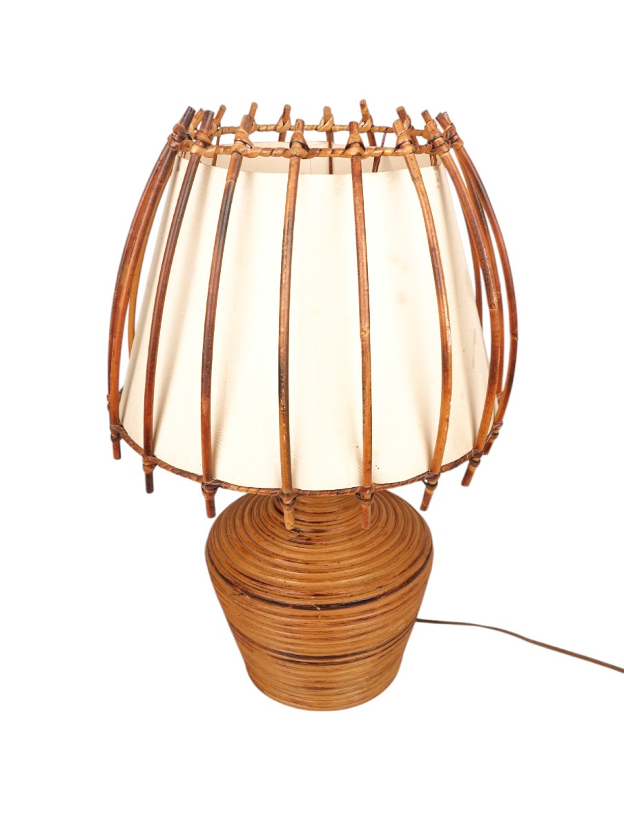 Rattan Lamp By Louis Sognot