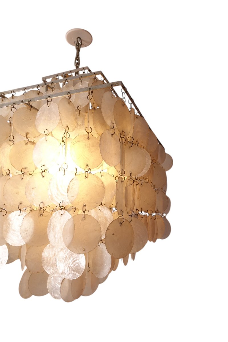 Mother-of-pearl Pendant Light Attributed To Verner Panton-photo-3