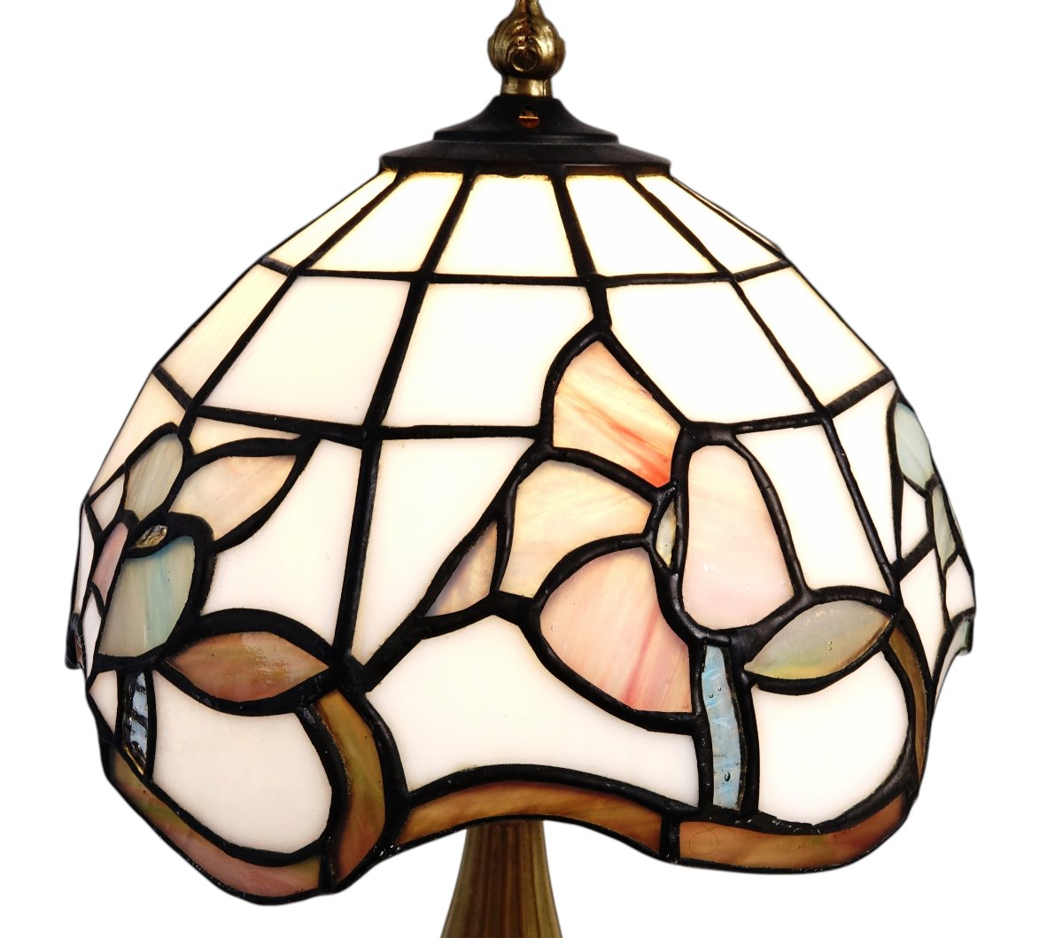 Table Lamp In The Spirit Of "tiffany" With Floral Decoration-photo-3