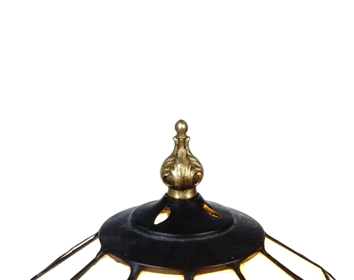 Table Lamp In The Spirit Of "tiffany" With Floral Decoration-photo-4