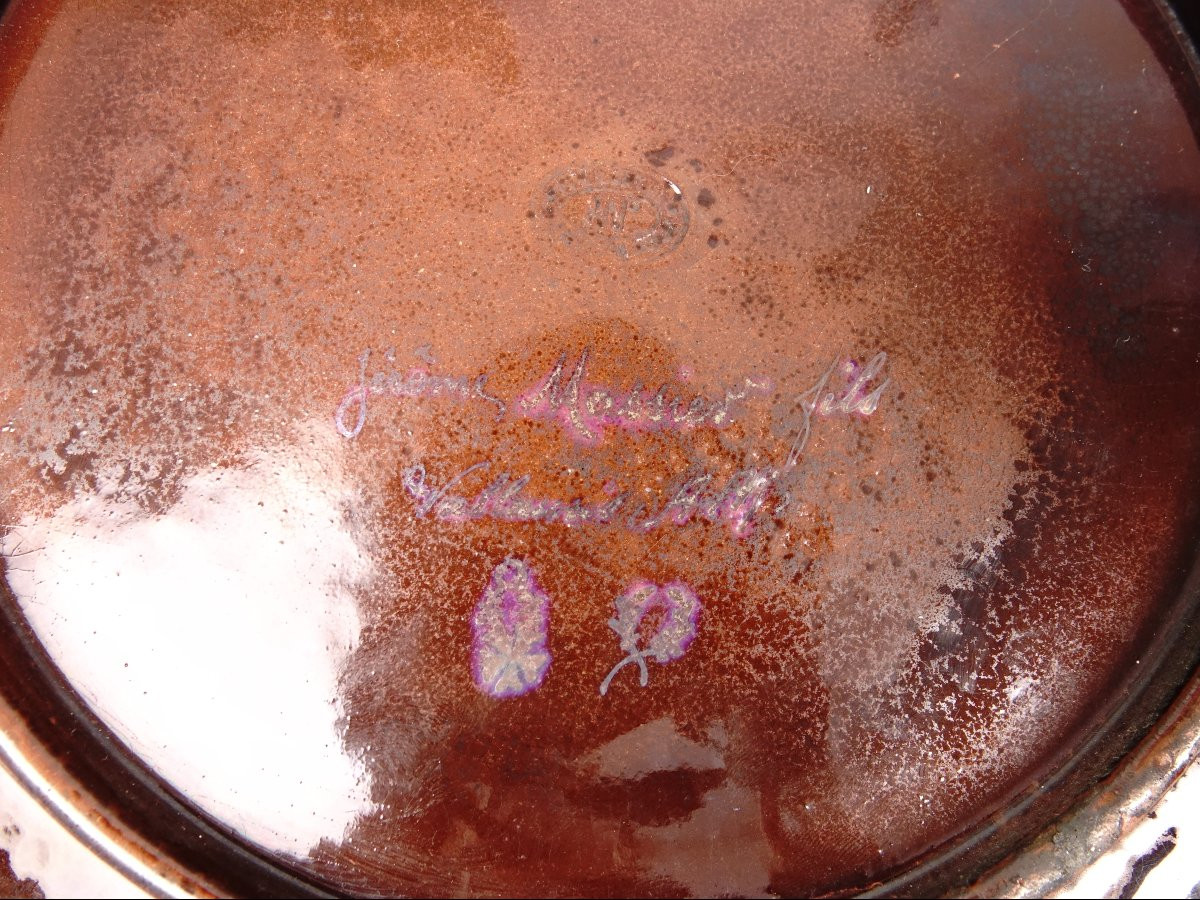 Plat en céramique émaillée par Jérôme MASSIER Fils, Vallauris-photo-3