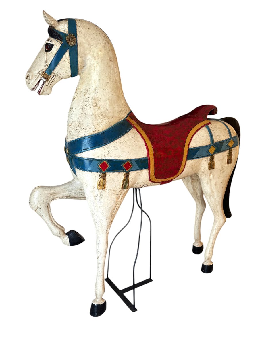 Cheval de manège en bois peint dans l'esprit de Friedrich HEYN-photo-3