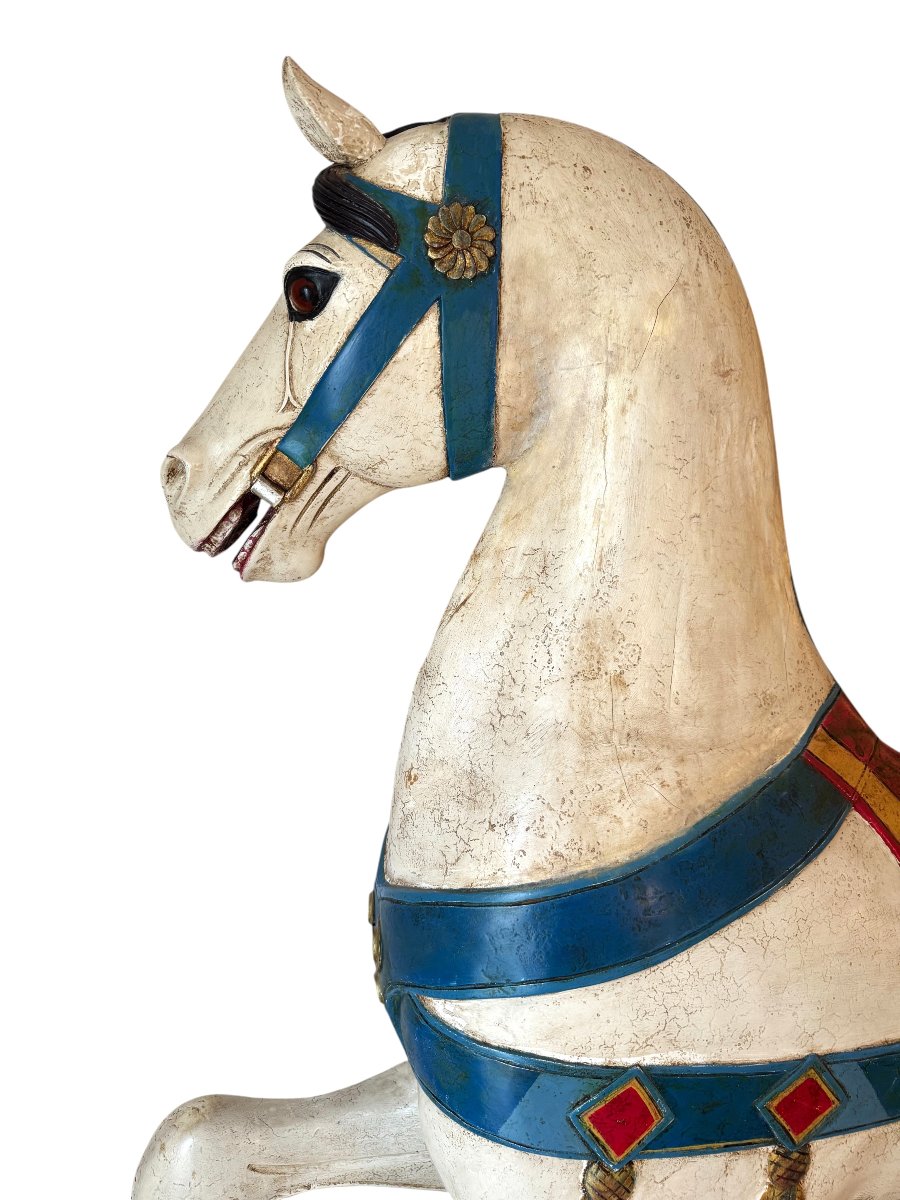 Cheval de manège en bois peint dans l'esprit de Friedrich HEYN-photo-4