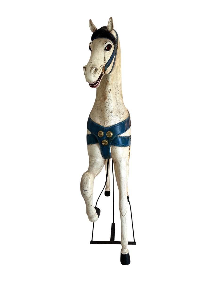 Cheval de manège en bois peint dans l'esprit de Friedrich HEYN-photo-4