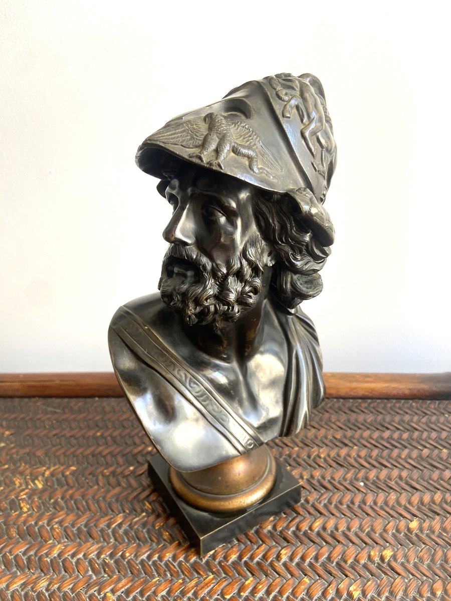 Buste de Ménélas en bronze du XIXe siècle-photo-4