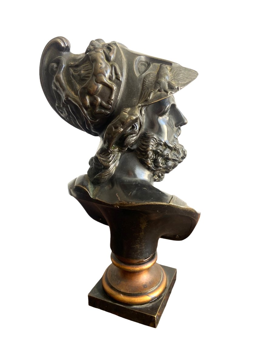 Buste de Ménélas en bronze du XIXe siècle-photo-4
