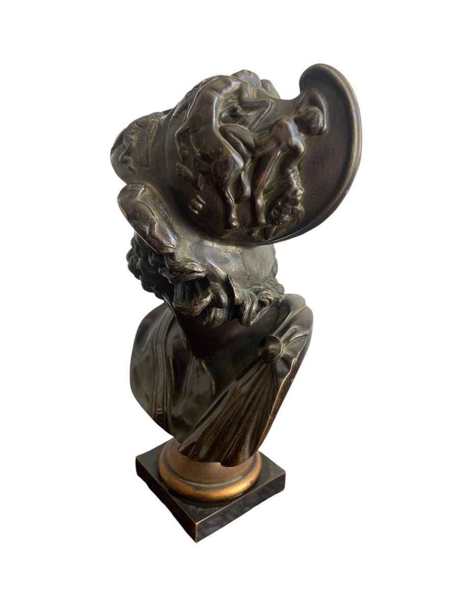 Buste de Ménélas en bronze du XIXe siècle-photo-5