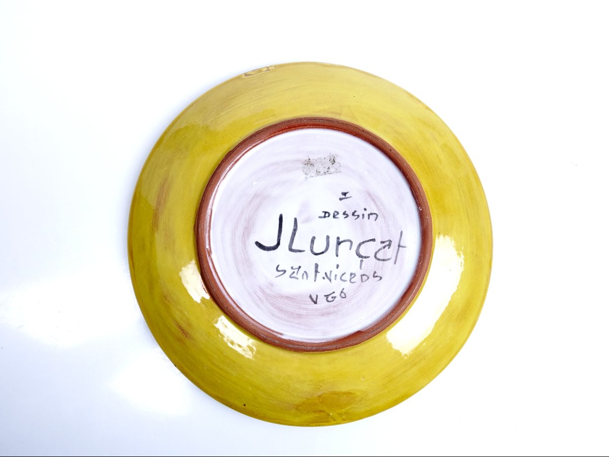 Yellow-based Plate By Jean Lurçat In Saint Vicens-photo-2