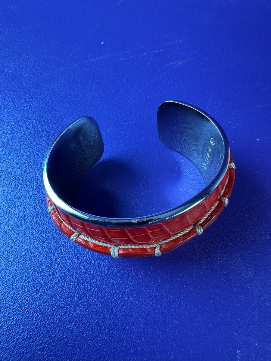 Bracelet manchette en cuir et métal TOD'S-photo-1