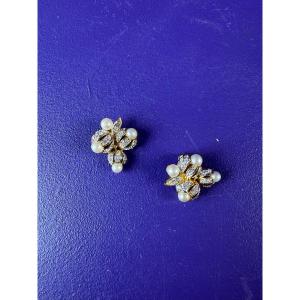 Paire de clips d'oreille "fleur" NINA RICCI