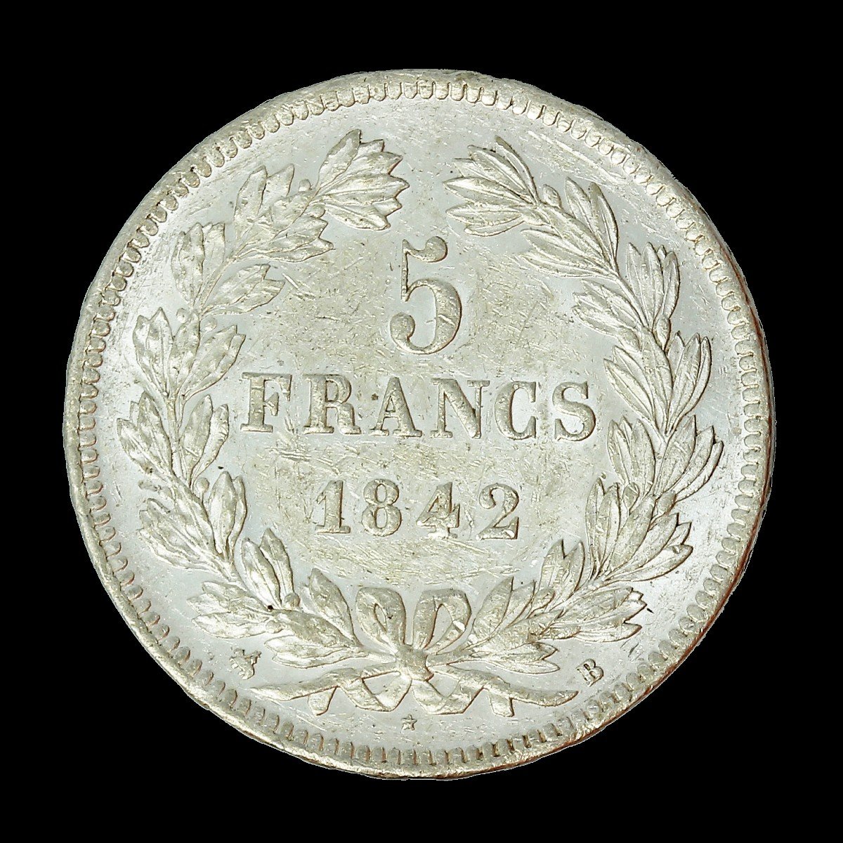 Ecu 5 Francs Louis Philippe Ier 2ème Type Domard - Tranche En Relief 1842-photo-2