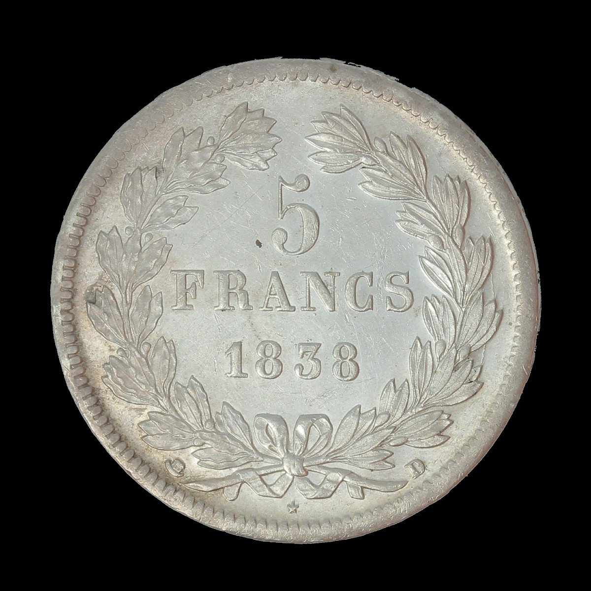 Ecu 5 Francs Louis Philippe Ier 2ème Type Domard - Tranche En Relief 1838-photo-2