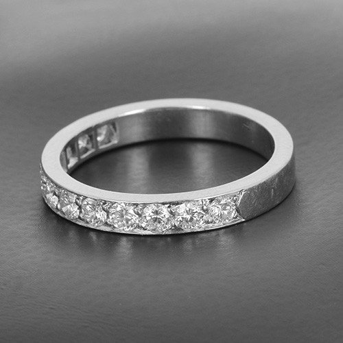 Alliance Semi-diamantée En Platine Présentant 12 Diamants Taille Brillant  - B10325-photo-3