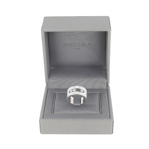 Bague  Signée Messika, Collection “move”, En Or Blanc 750‰ Ornée De 3 Diamants - B10345-photo-3
