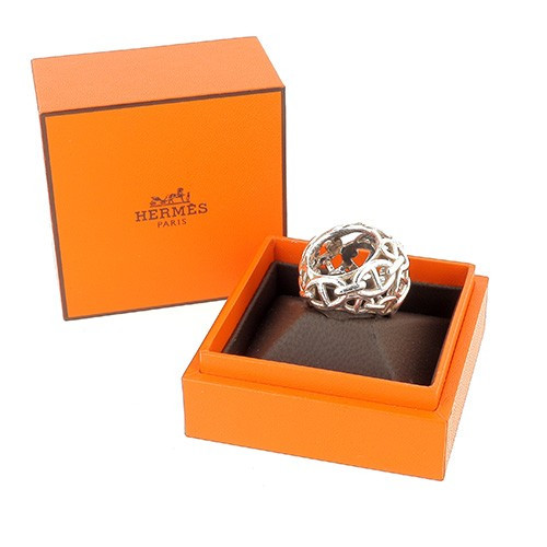 Hermes Chained Anchor Ring In 925‰ Silver - B10545-photo-2