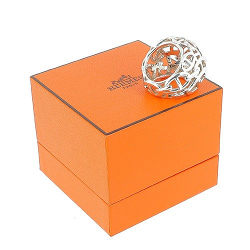 Hermes Chained Anchor Ring In 925‰ Silver - B10545-photo-3