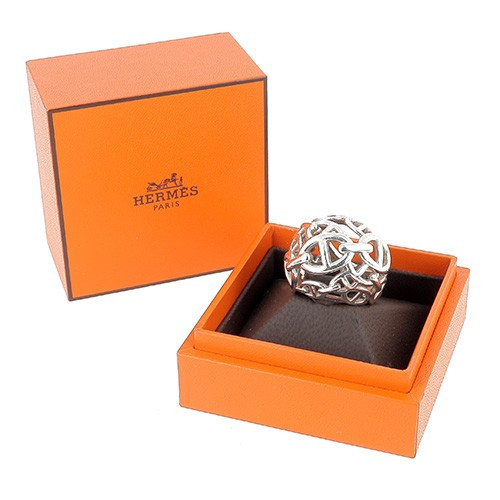 Hermes Chained Anchor Ring In 925‰ Silver - B10545