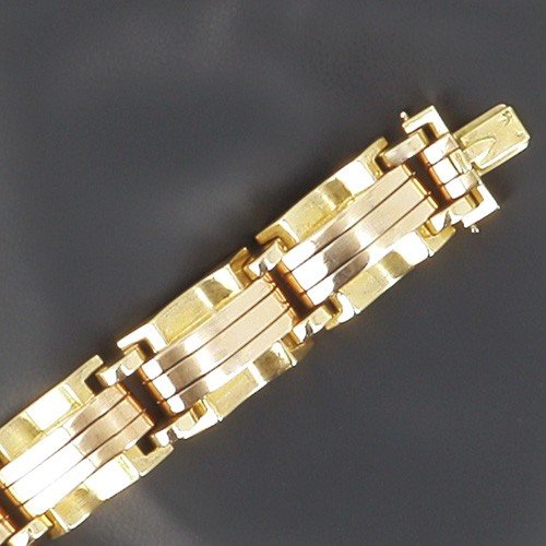 Bracelet Tank 2 Ors ( Or Jaune Et Rose)  750 ‰ - B10157-photo-2
