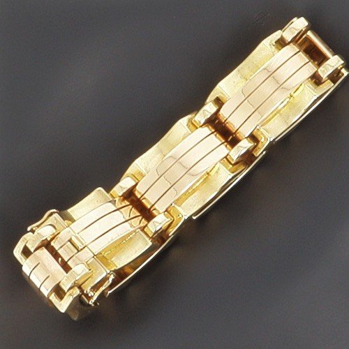 Bracelet Tank 2 Ors ( Or Jaune Et Rose)  750 ‰ - B10157-photo-3