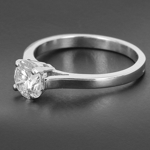 Solitaire In 750‰ White Gold With A Brilliant Cut Diamond Of 0.89 Ct - H/vvs2, Certified-photo-3