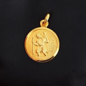 Saint Christopher Medal In Yellow Gold 750‰ - Patron Saint Of Travelers - B10704