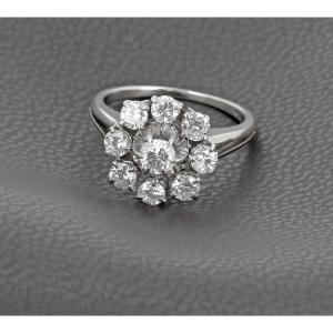 Bague Marguerite Or Blanc 750 ‰ - B10027