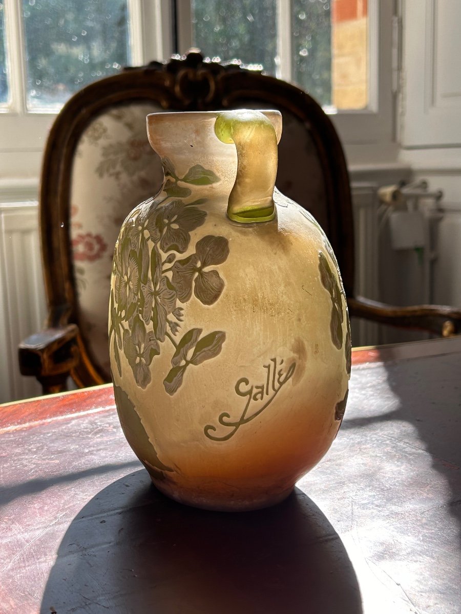 Vase Gourde d ‘Émile Gallé  au Décor D’hydrangea-photo-3