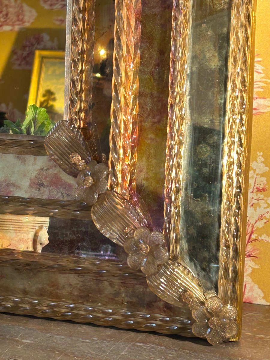 Miroir Murano De Style Véronèse , XXe Siècle (vers 1950/60)-photo-1
