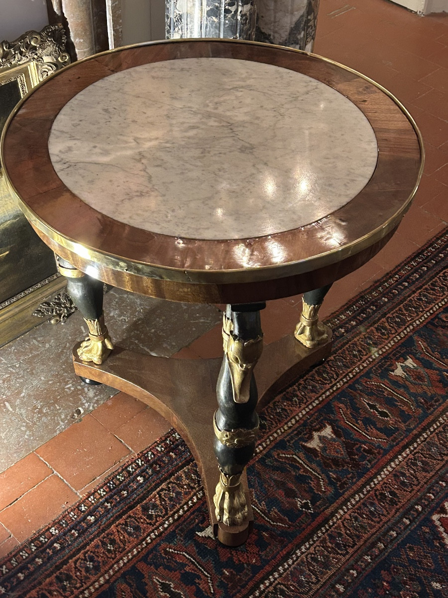 Guéridon Tripode à Col De Cygne D’époque Empire-photo-4