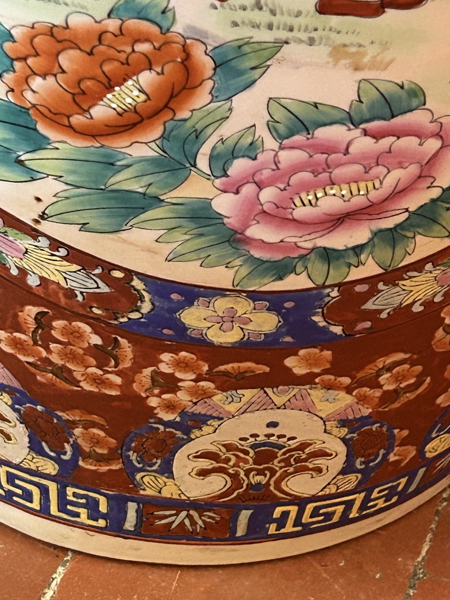  Paire De très grands Vases De Chine à décor polychrome -photo-4