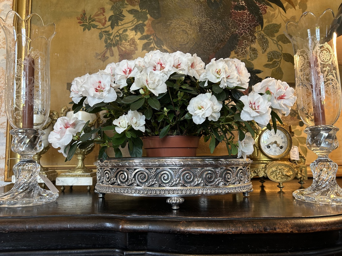 Silver-plated Metal Table Planter Signed Christofle, 19th Century.