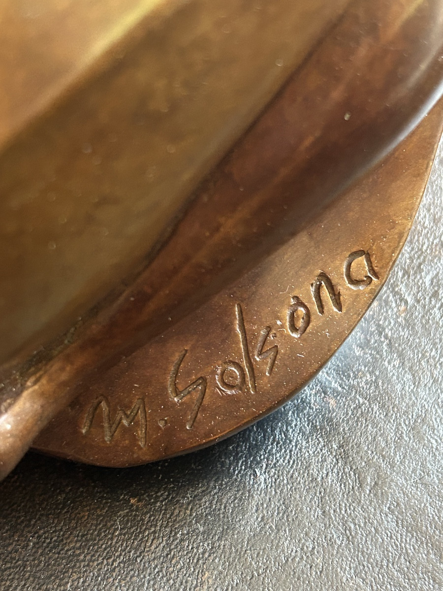 Bronze Sculpture "maternal Tenderness" Signed Marta Solsona-photo-3